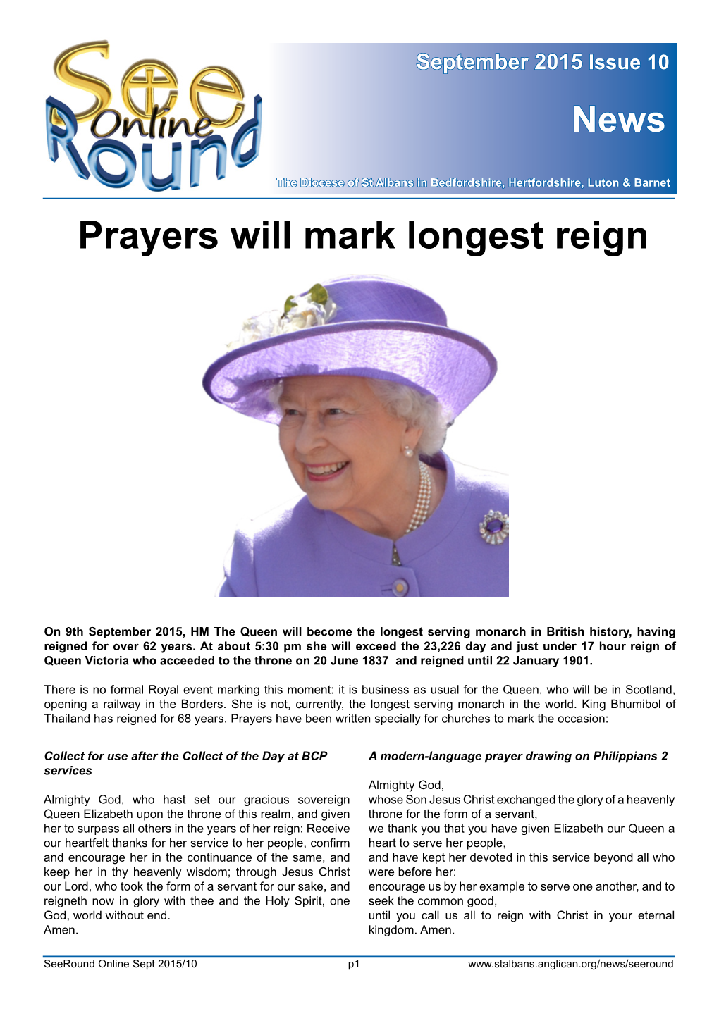 Prayers Will Mark Longest Reign