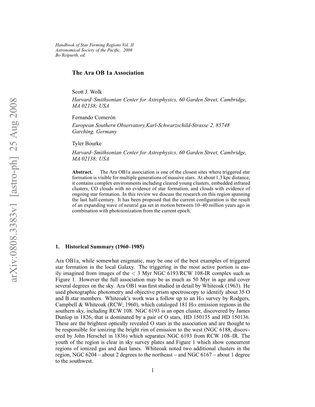 Arxiv:0808.3383V1 [Astro-Ph] 25 Aug 2008 Oriut,Ed