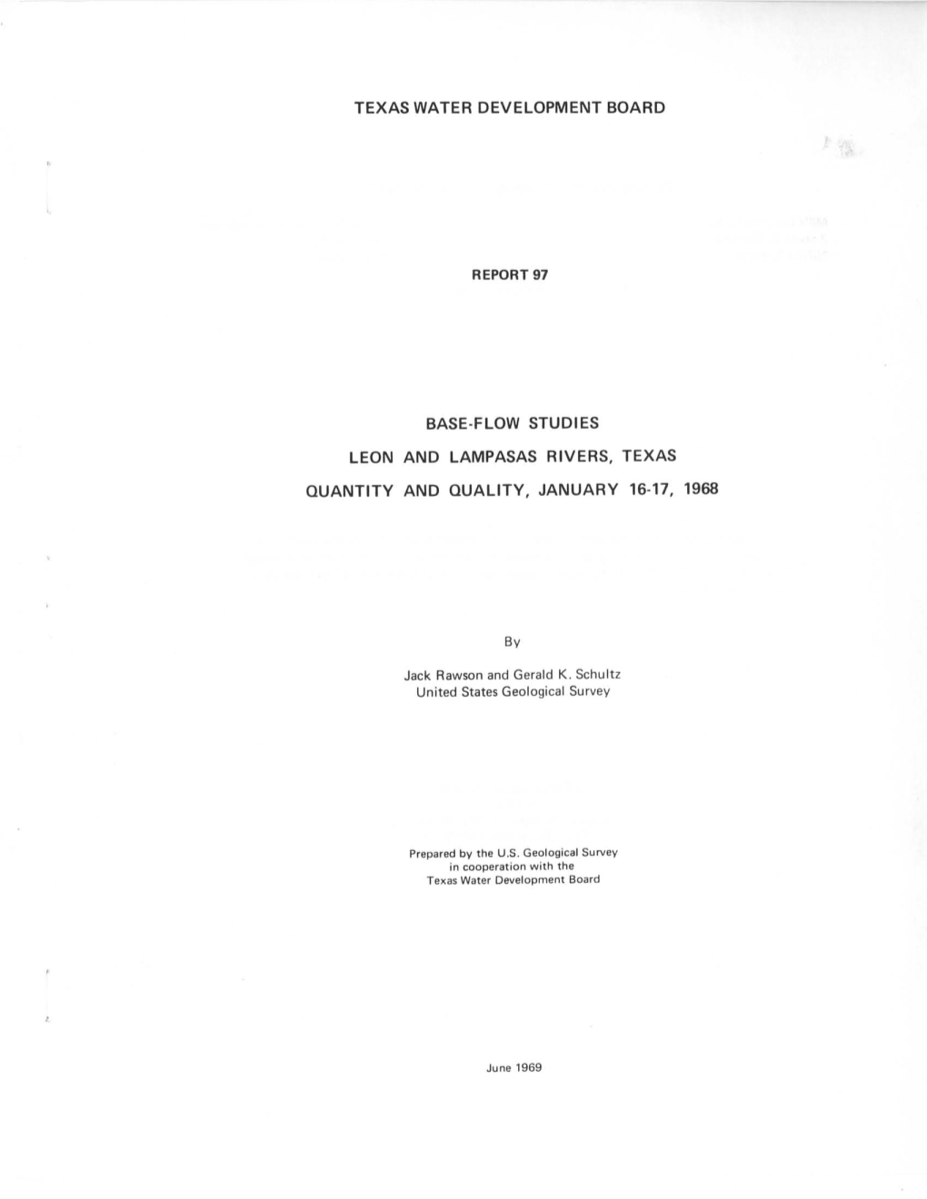 Base-Flow Studies, Leon and Lampasas Rivers, Texas, Quantity