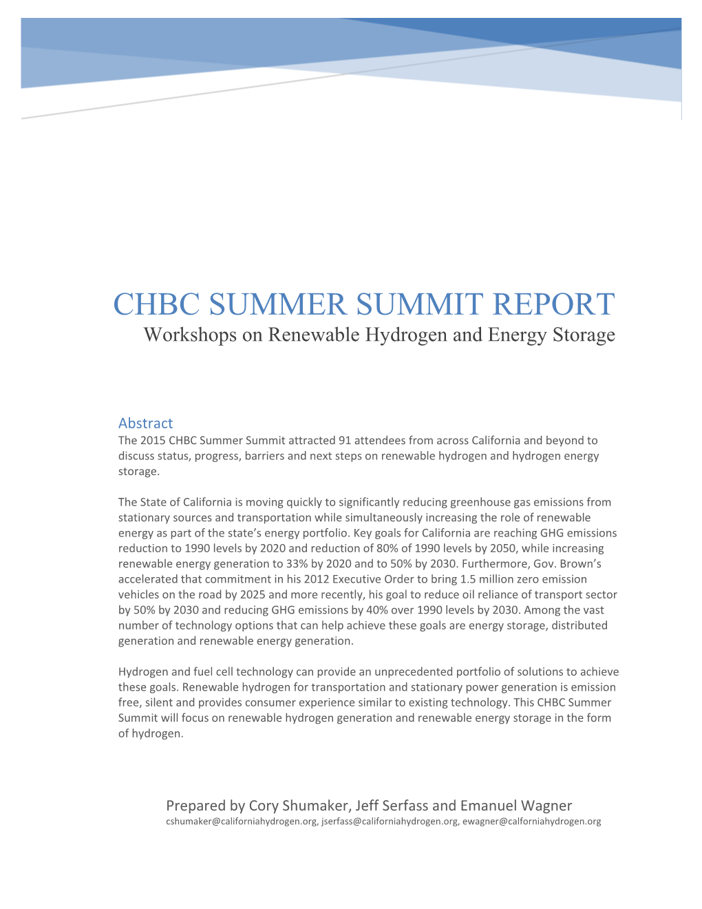 2015 CHBC Summer Summit Report