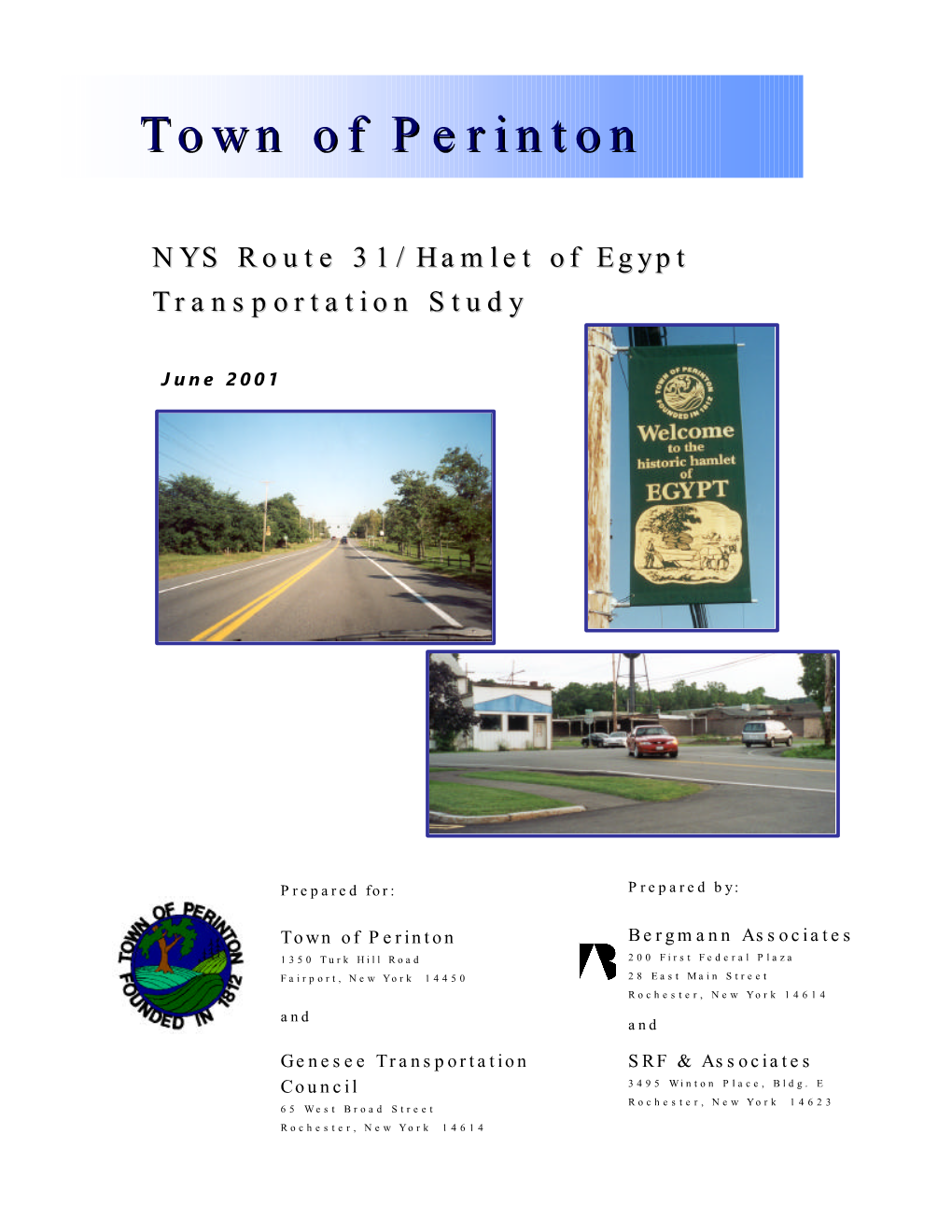 NYS Route 31/Hamlet of Egypt Transportation Study