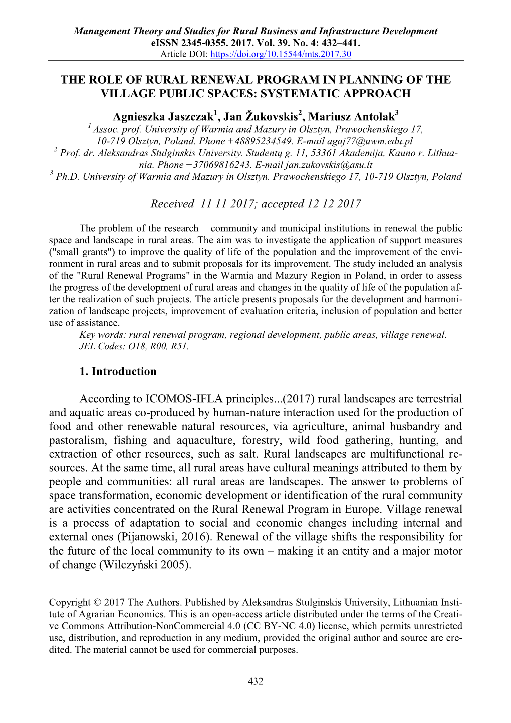 The Role of Rural Renewal Program in Planning of the Village Public Spaces: Systematic Approach