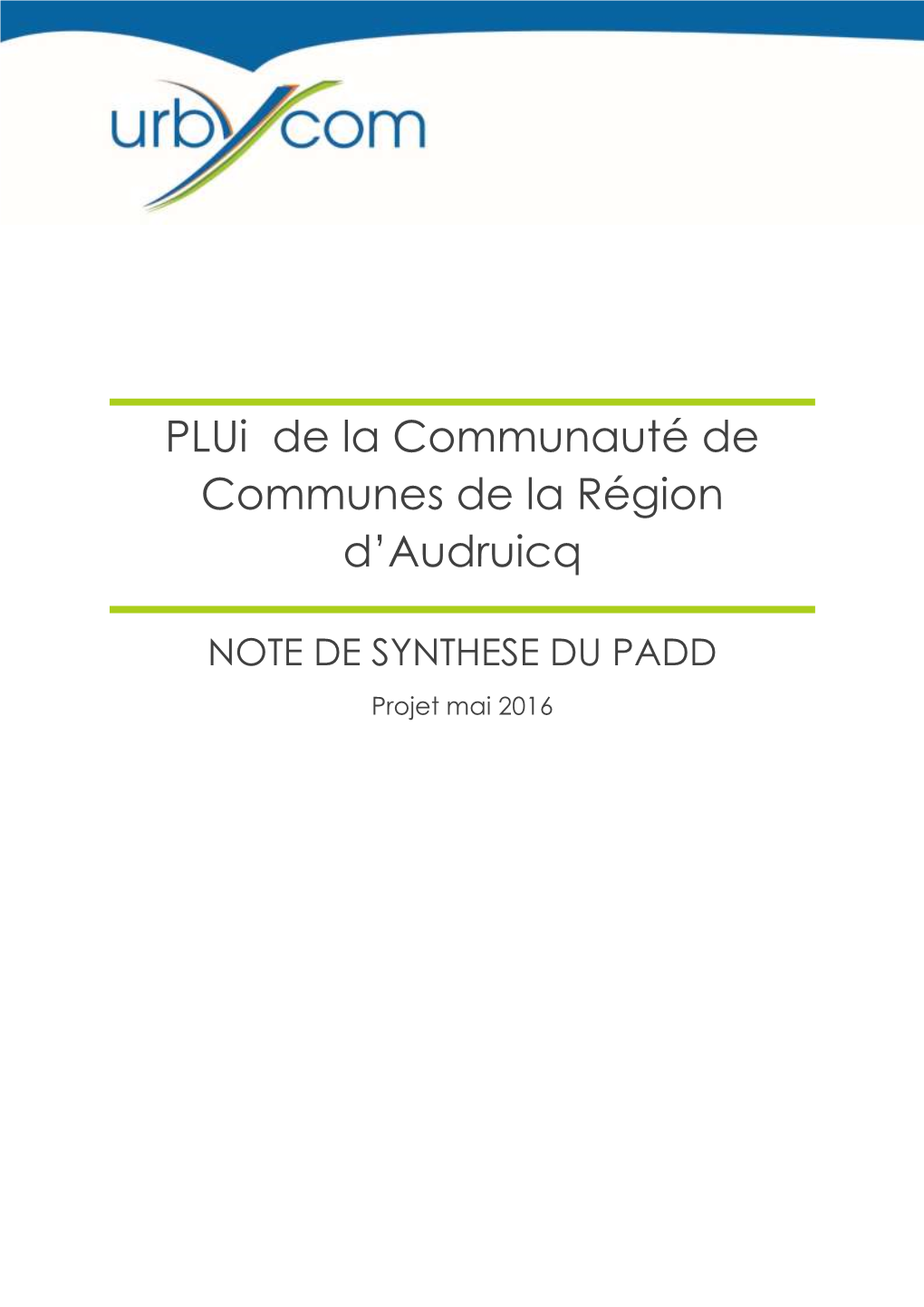 Plui De La Communauté De Communes De La Région D'audruicq