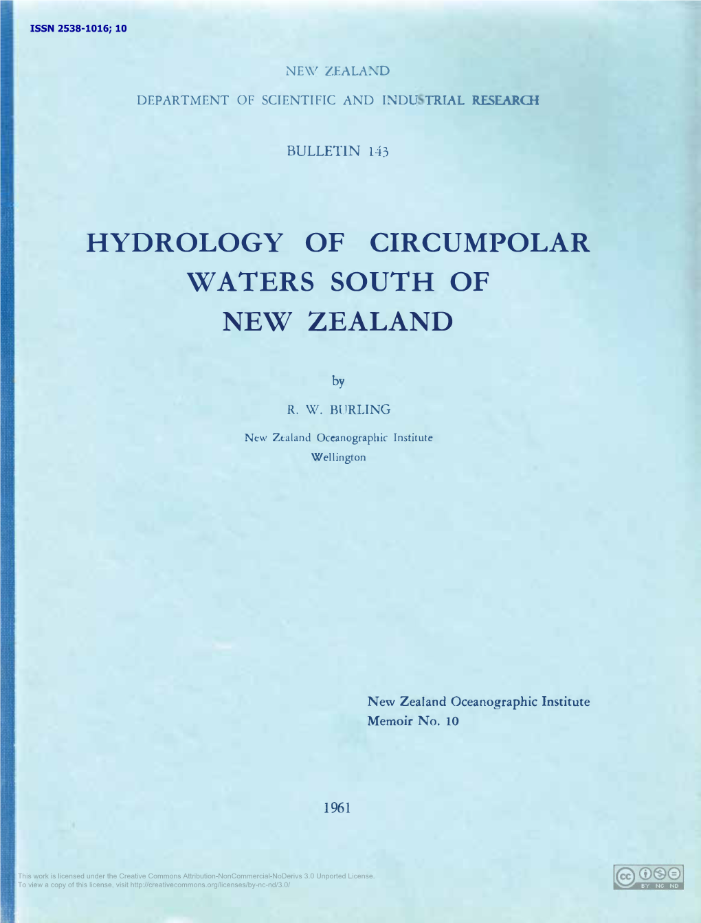 Hydrology of Circumpolar Waters South of New Zealand