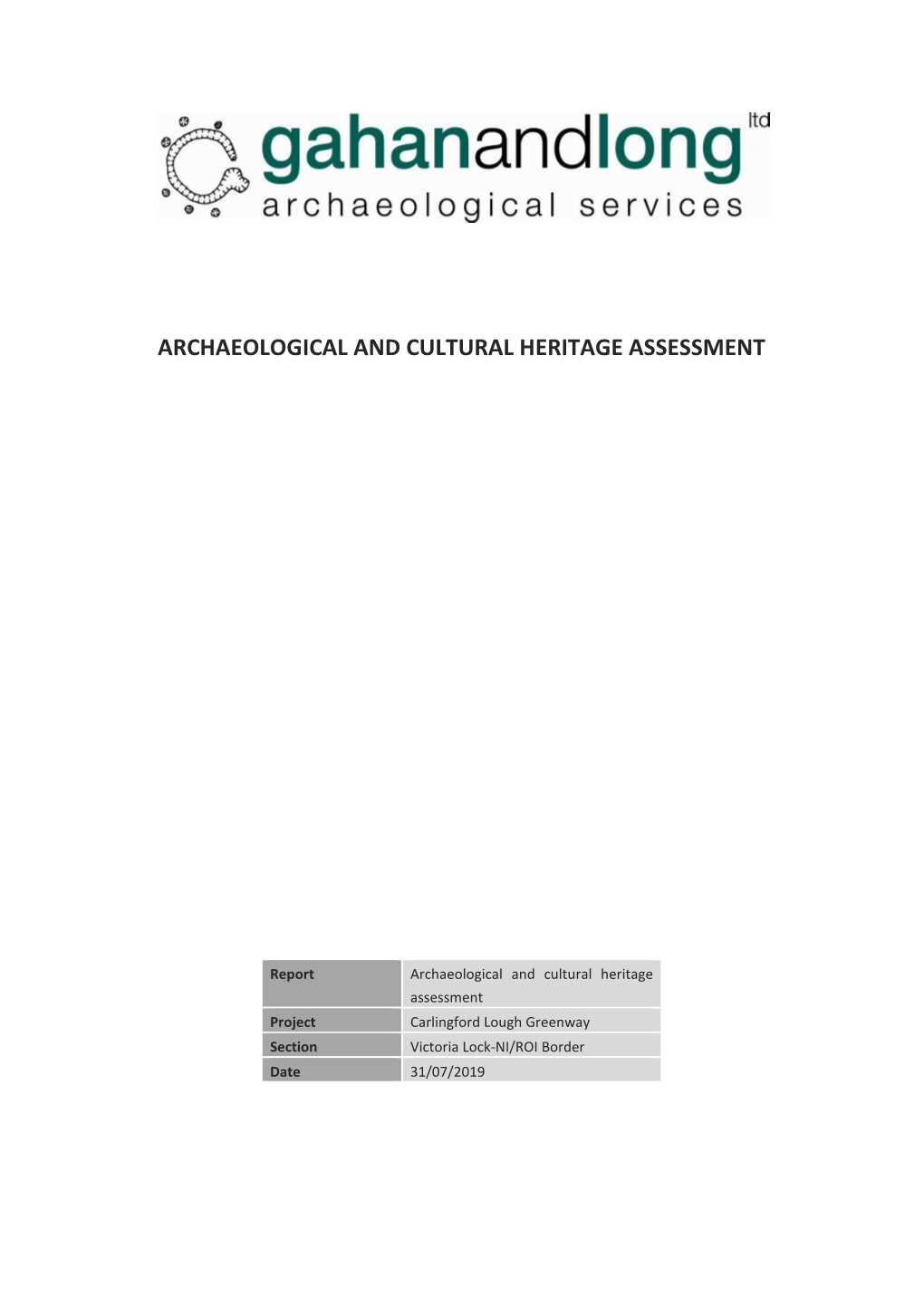 Archaeological and Cultural Heritage Assessment