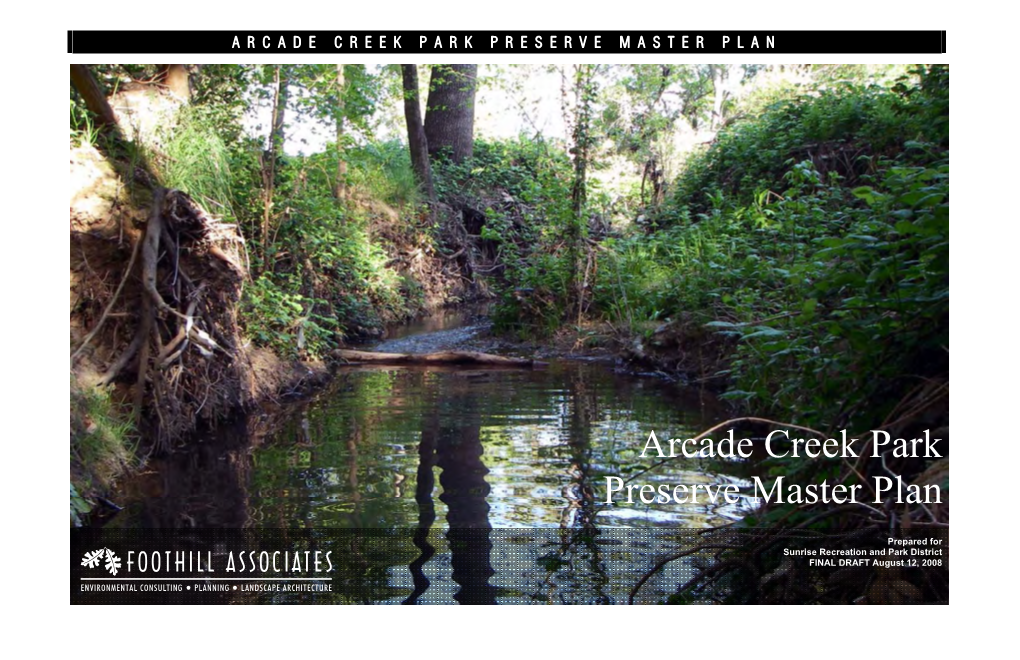 Arcade Creek Park Preserve Master Plan
