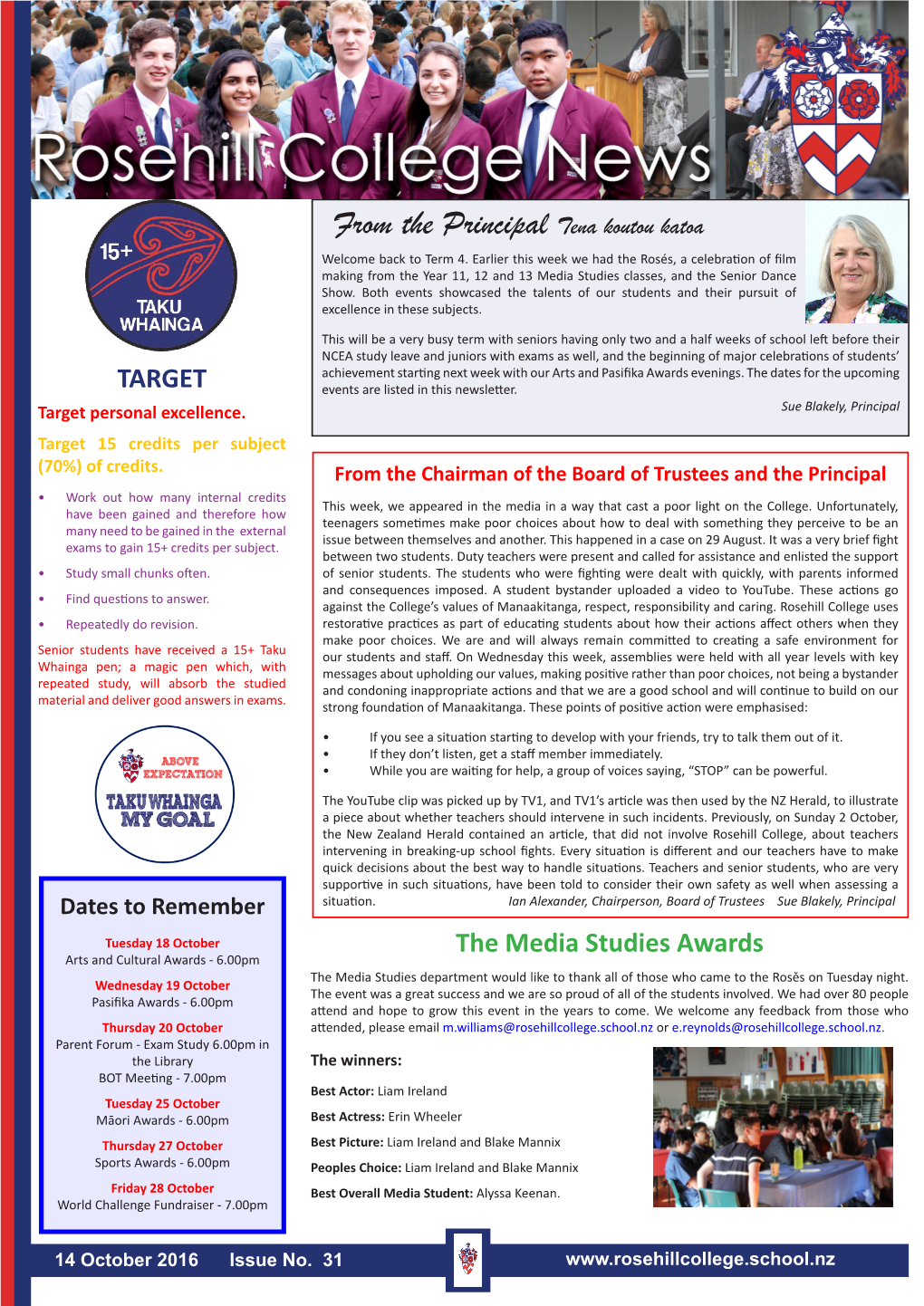 Newsletter No. 31 – 14 October