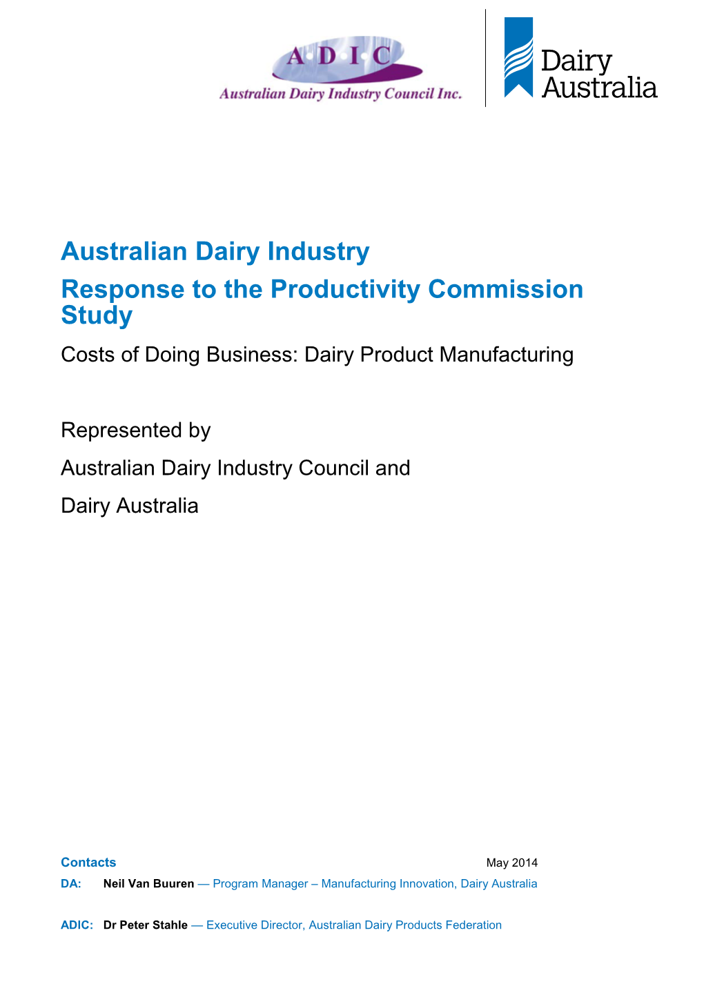 Australian Dairy Industry Council and Dairy Australia