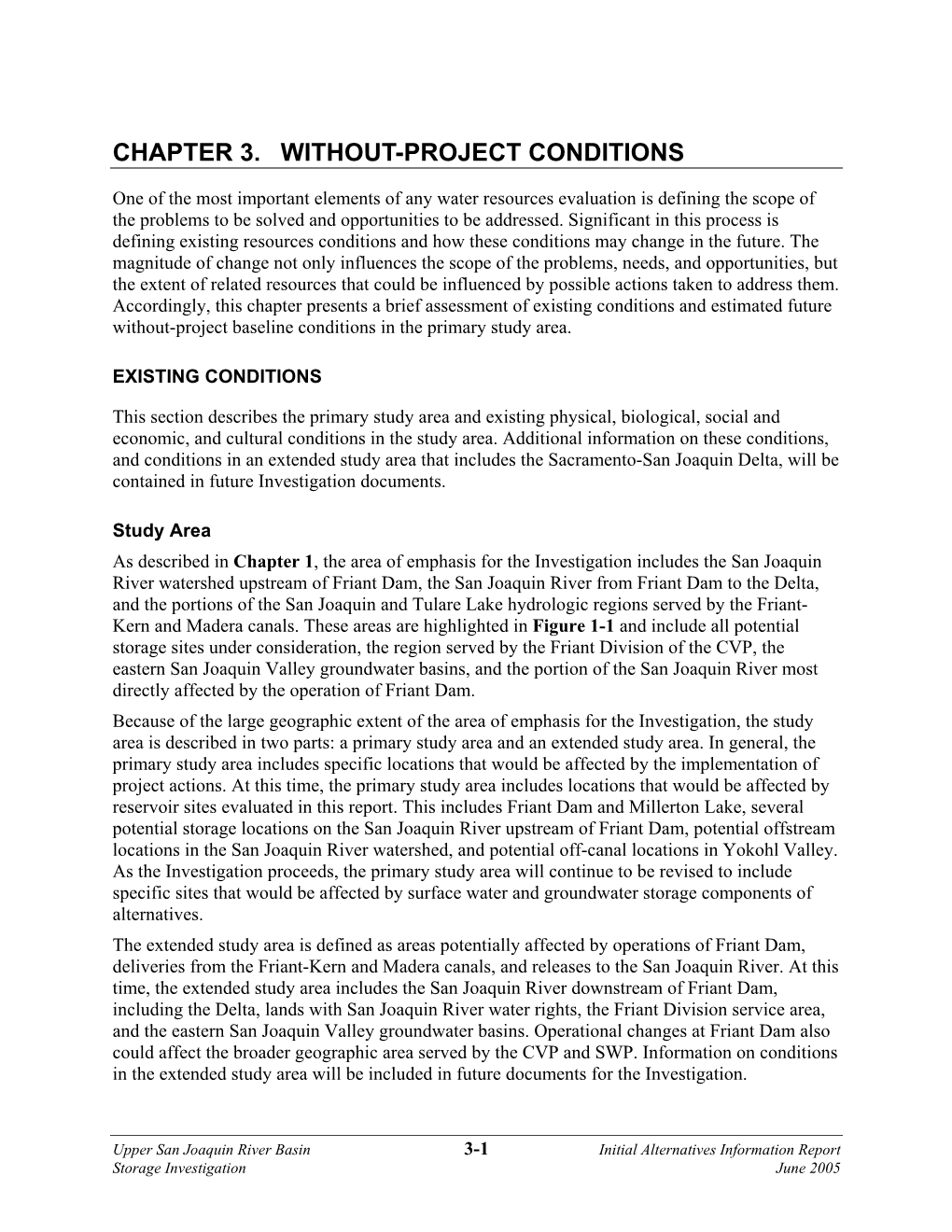 Chapter 3. Without-Project Conditions