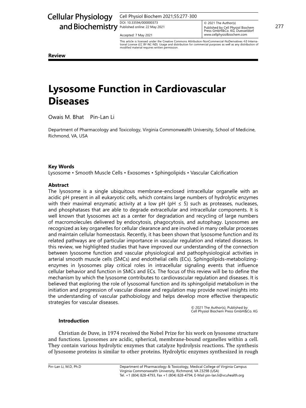 Lysosome Function in Cardiovascular Diseases