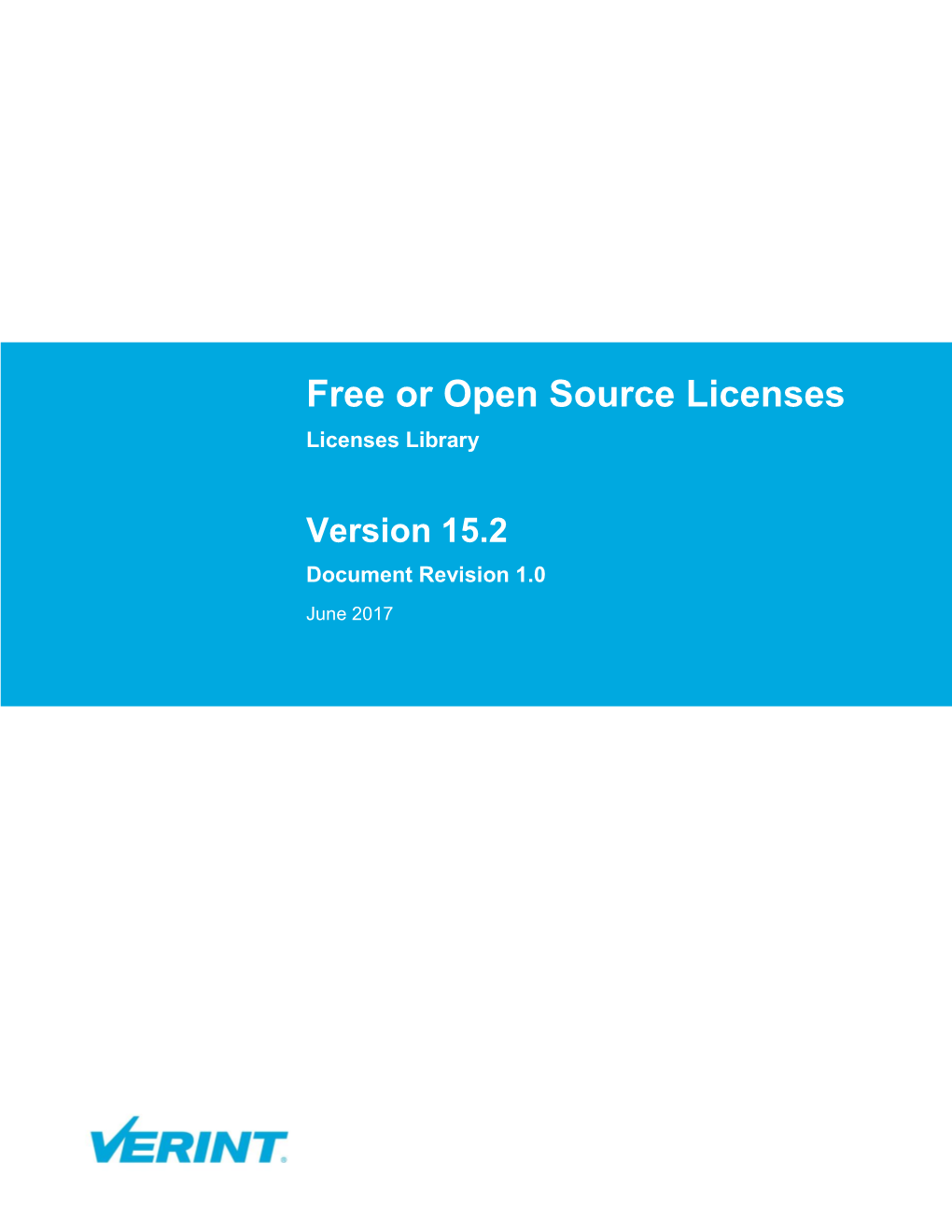 Free Or Open Source Licenses
