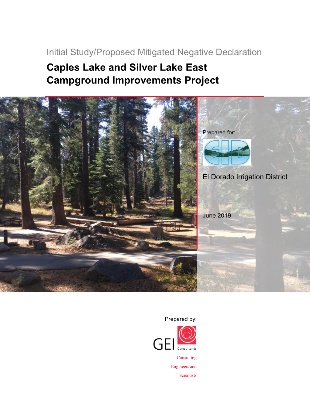 Caples Lake and Silver Lake East Campground Improvements Project