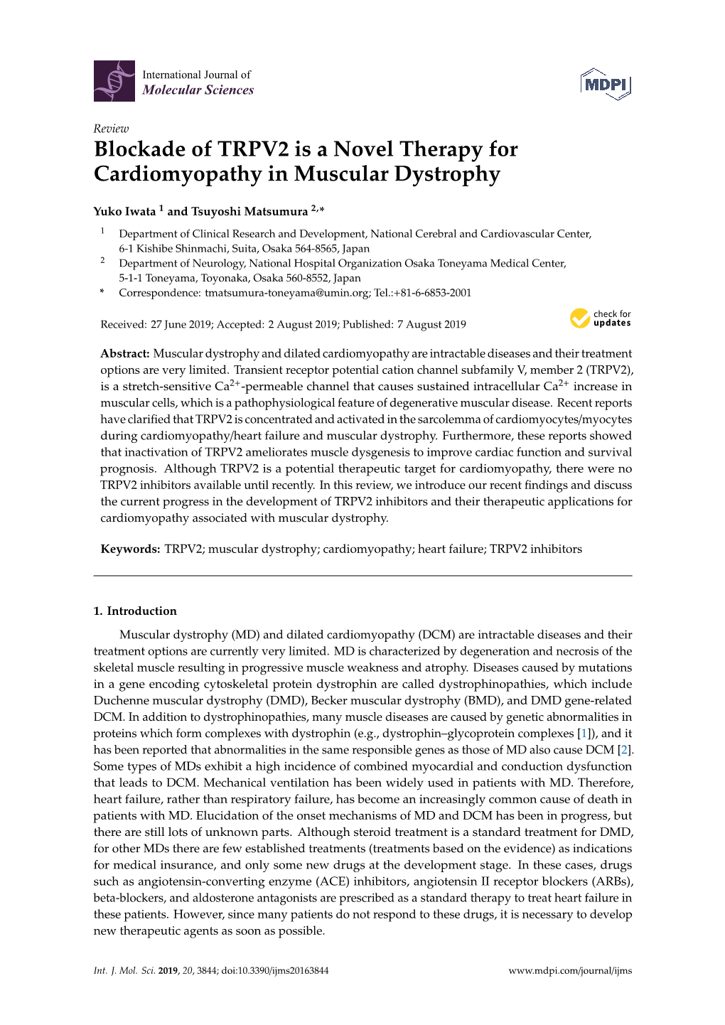 Blockade of TRPV2 Is a Novel Therapy for Cardiomyopathy in Muscular Dystrophy