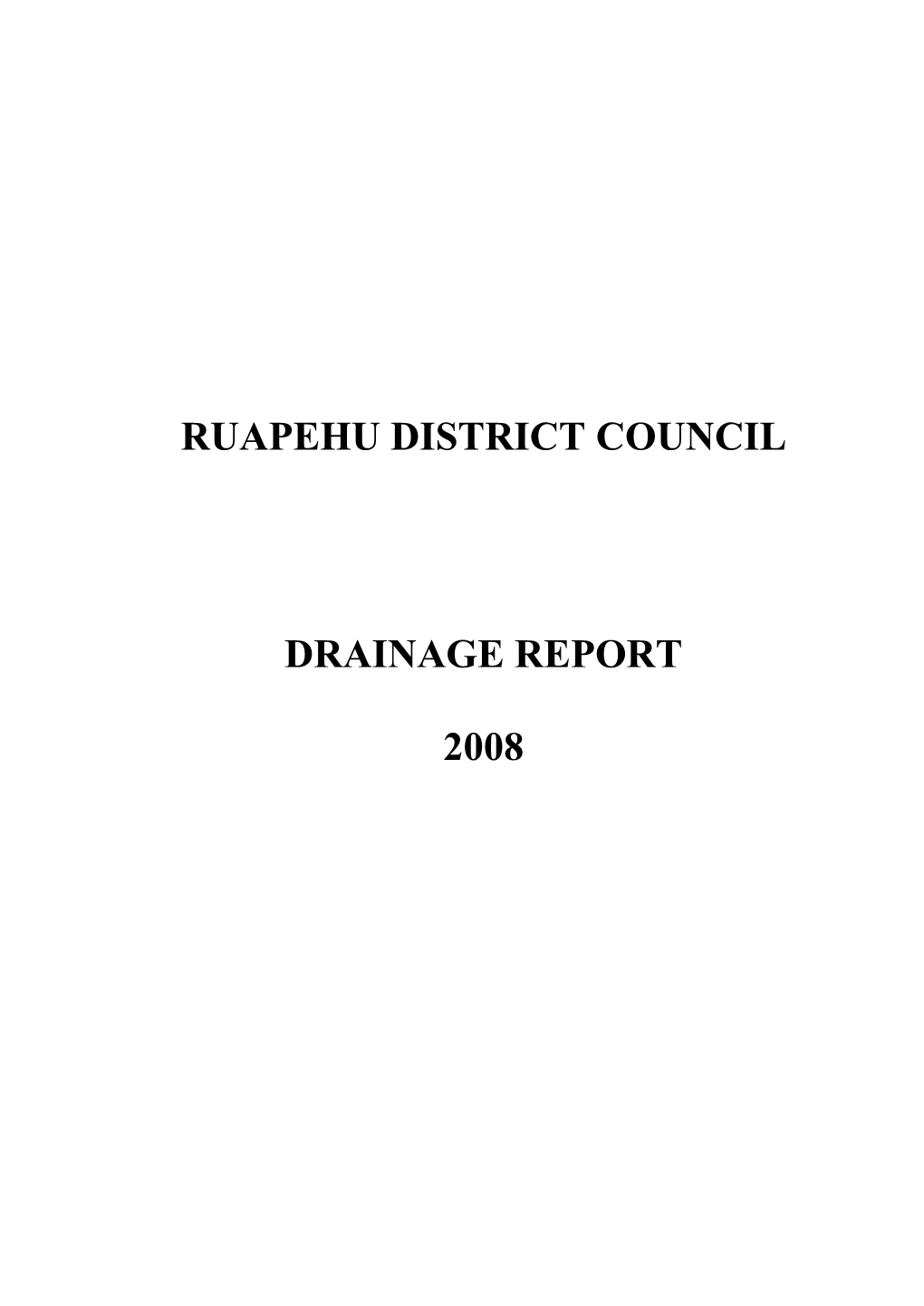 Drainage Report 2008