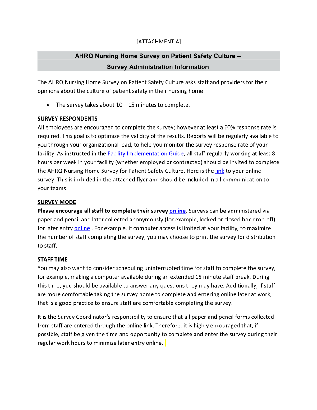 AHRQ Nursing Home Survey on Patient Safety Culture