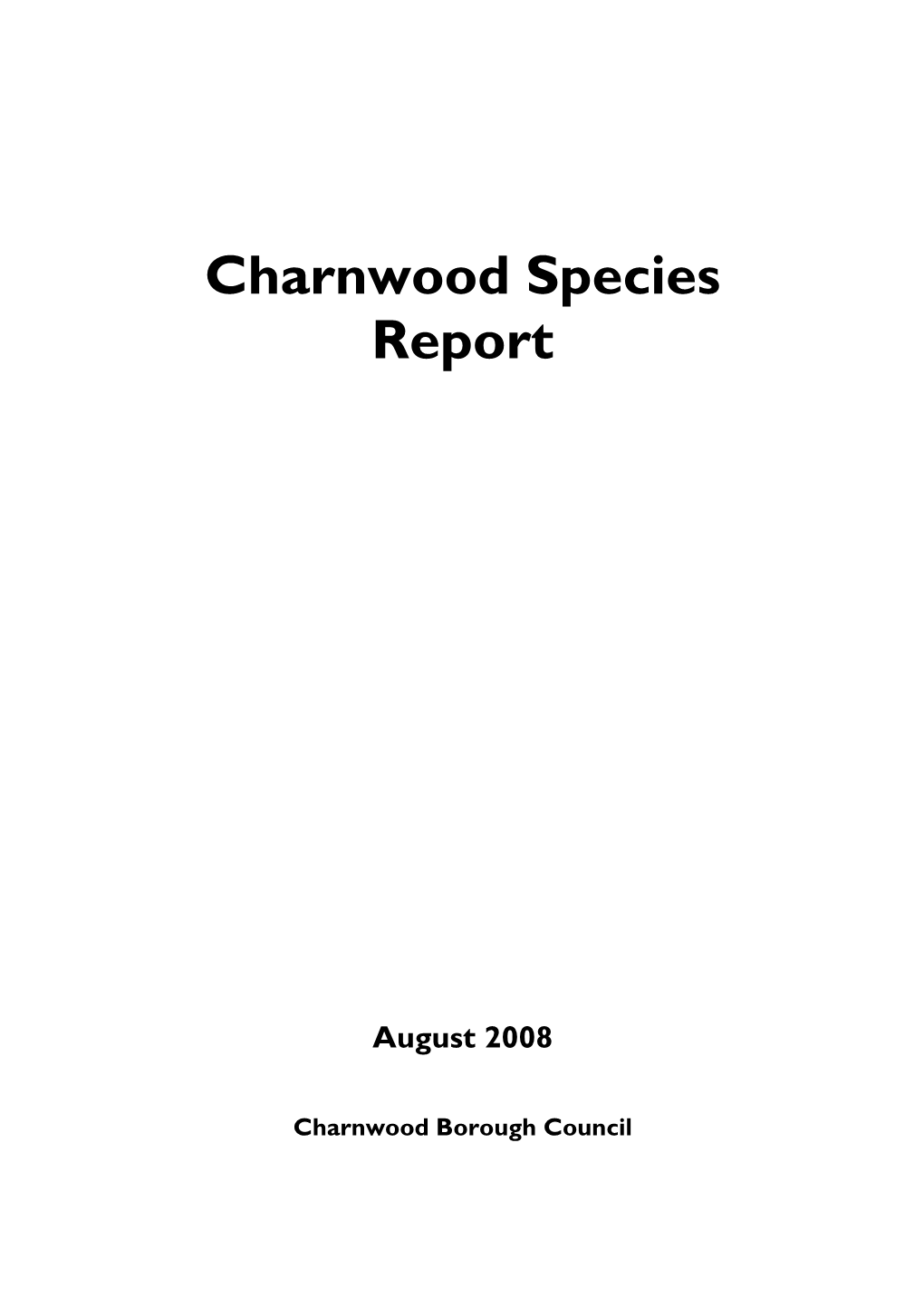Charnwood Species Report