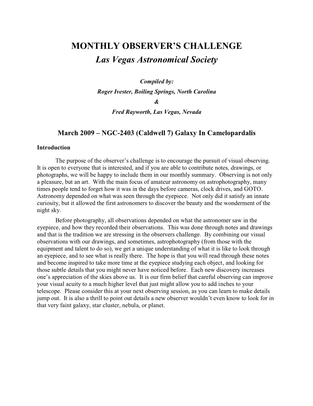 March 2009 Observers Challenge Ngc-2403