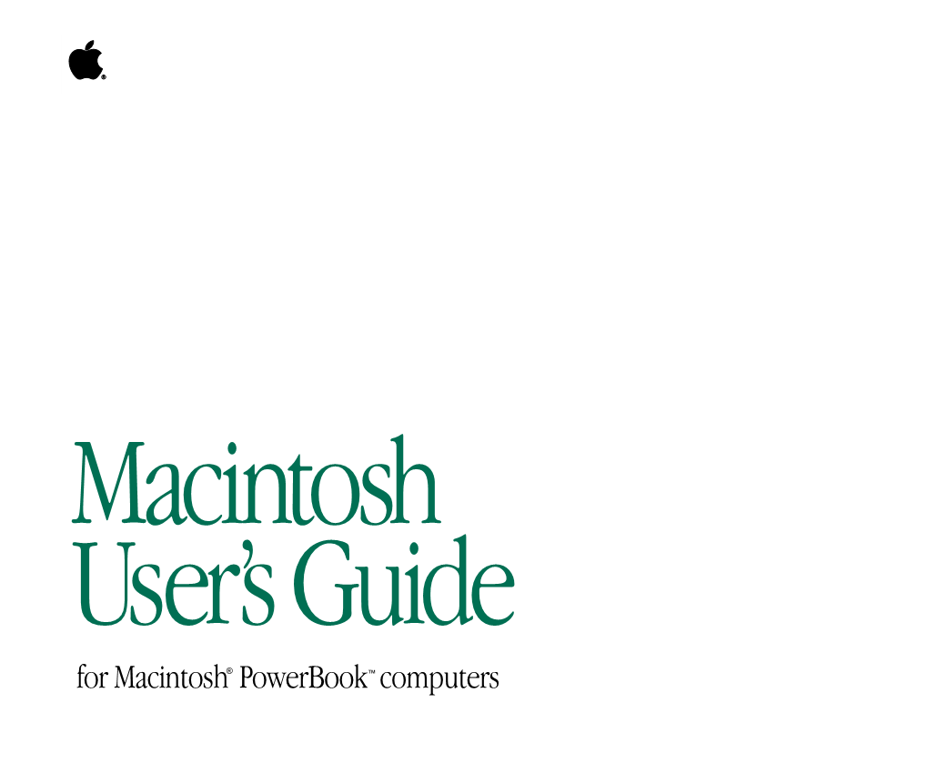 For Macintosh® Powerbook™ Computers