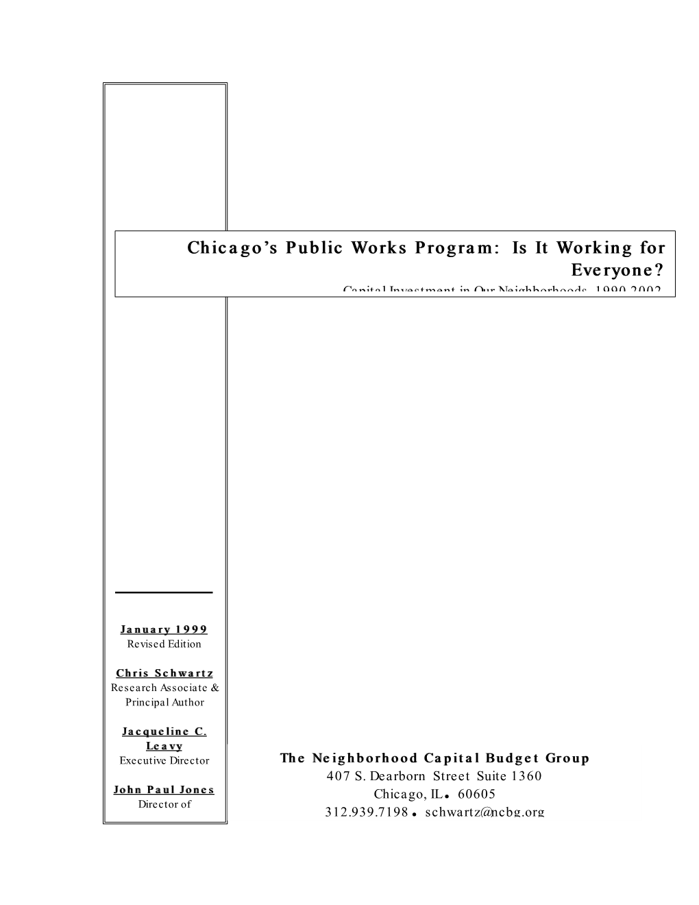 Chicago's Public Works Program: Is It Working for Everyone?