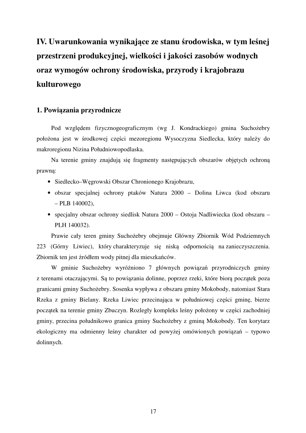 IV. Uwarunkowania Wynikające Ze Stanu Środowiska, W Tym Leśnej