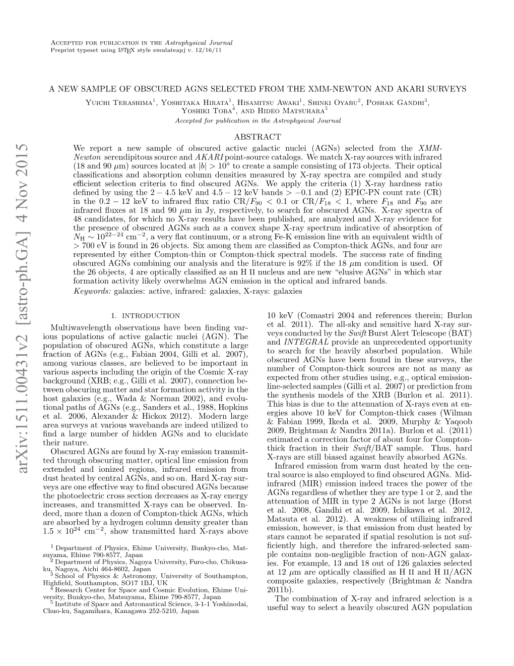 A New Sample of Obscured Agns Selected from the XMM-Newton and AKARI Surveys