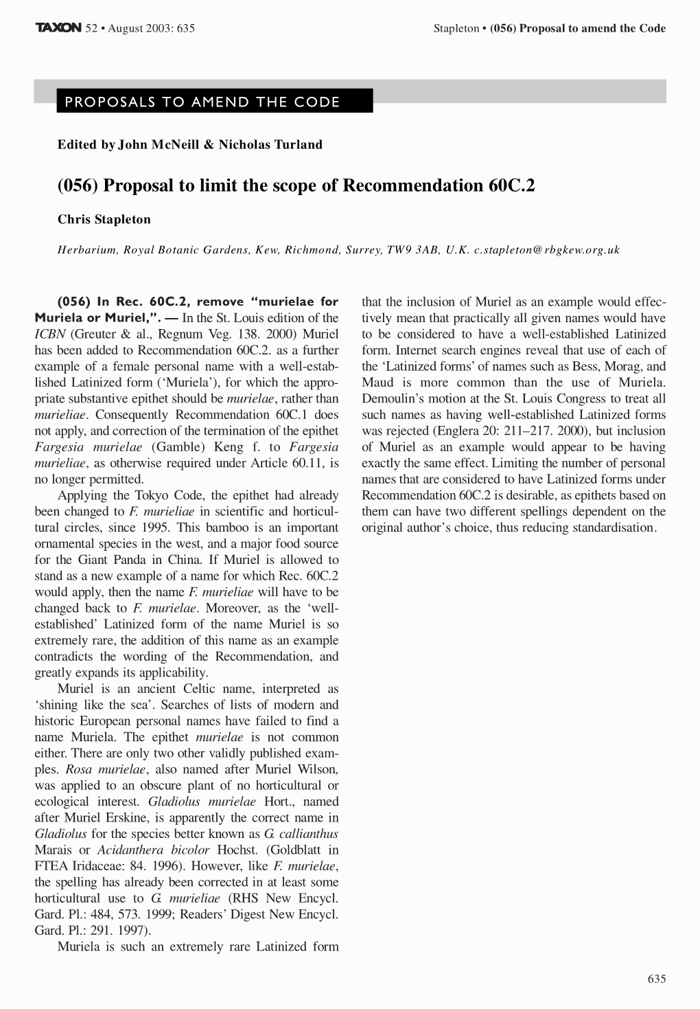 (056) Proposal to Limit the Scope of Recommendation 60C. 2