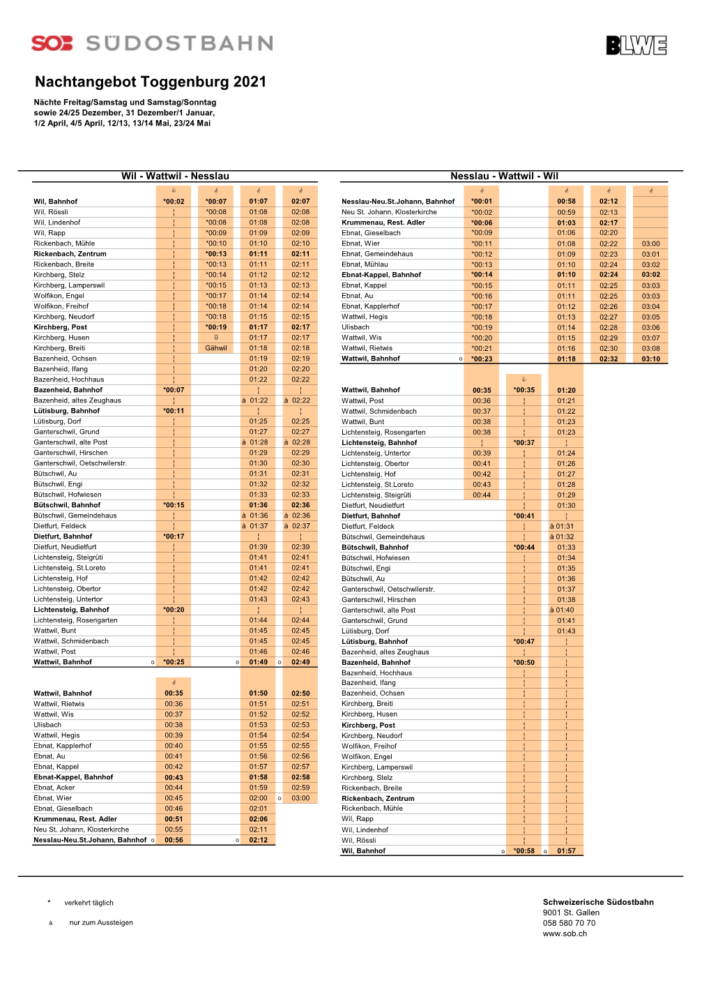 21 Nachtangebot Toggenburg