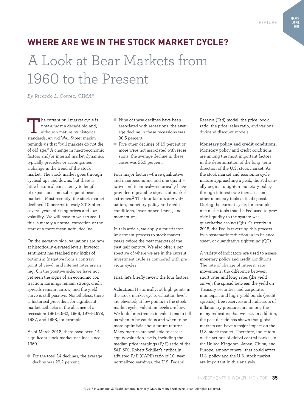 A Look at Bear Markets from 1960 to the Present