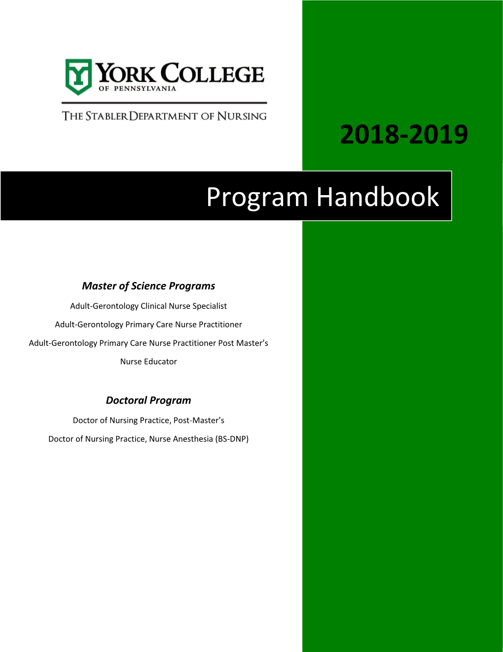 2018-2019 Program Handbook