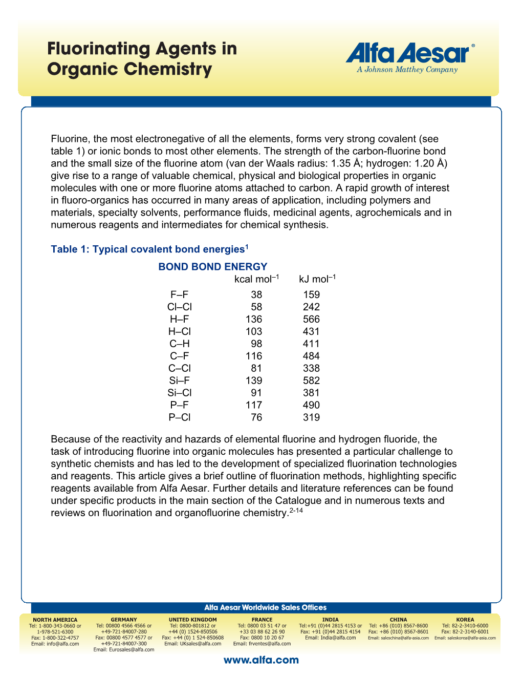 Fluorinating Agents in Organic Chemistry