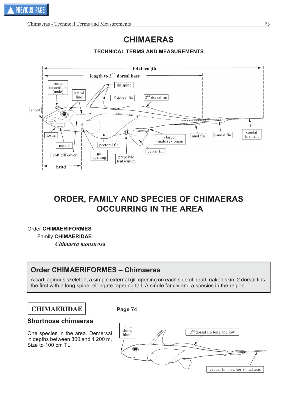 Chimaeras - Technical Terms and Measurements 73