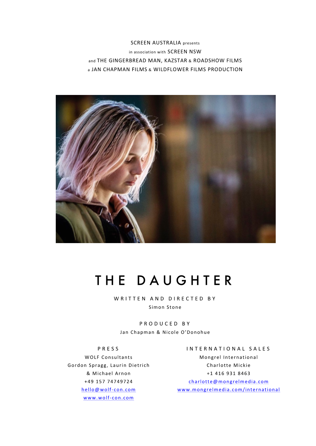 The Daughter Press Kit Venice