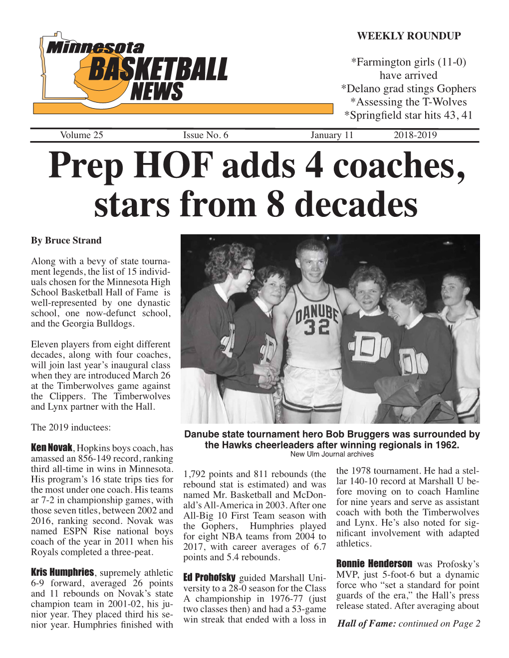Prep HOF Adds 4 Coaches, Stars from 8 Decades by Bruce Strand