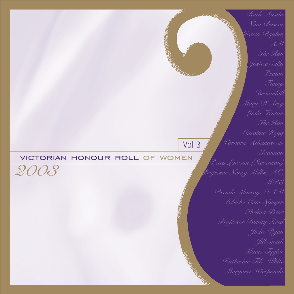 2003 Honour Roll Booklet