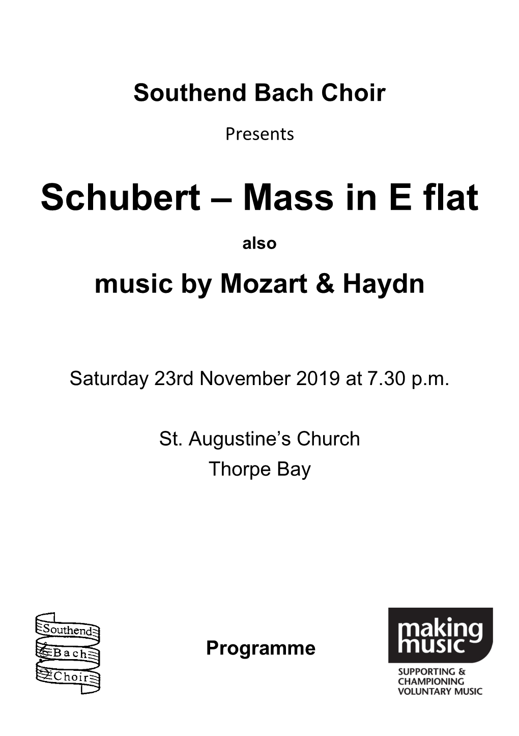 Schubert – Mass in E Flat