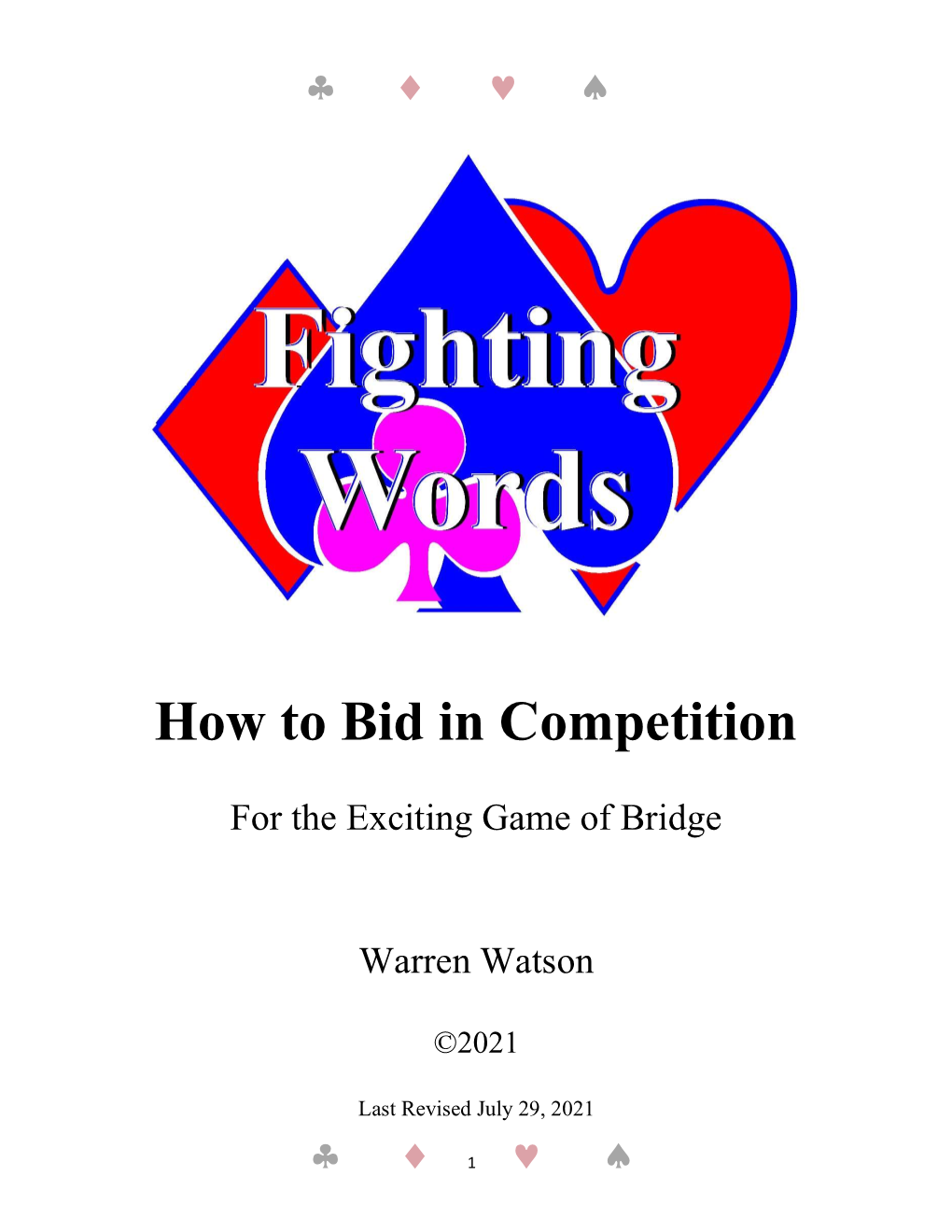 How to Bid in Competition