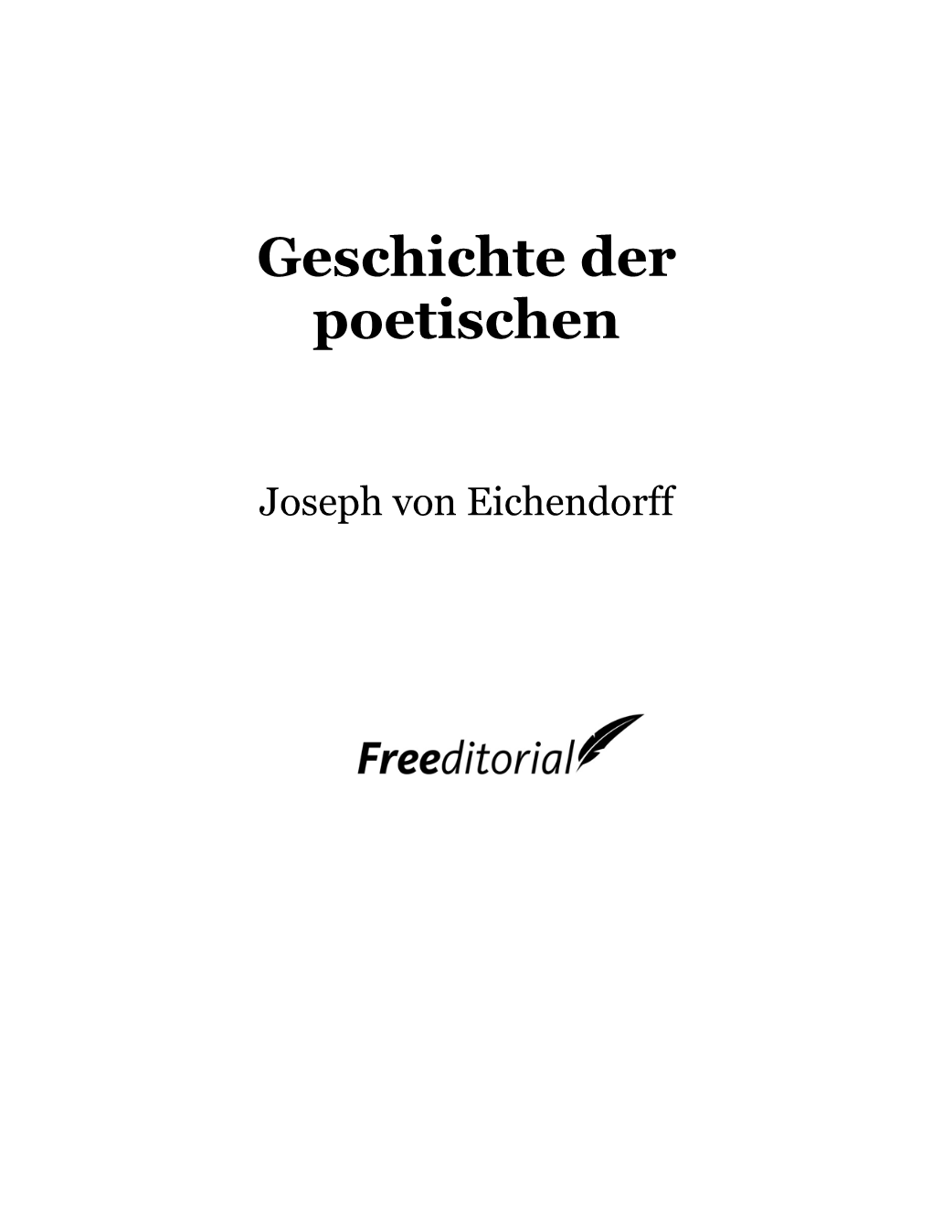 Geschichte Der Poetischen Literatur Deutschlands