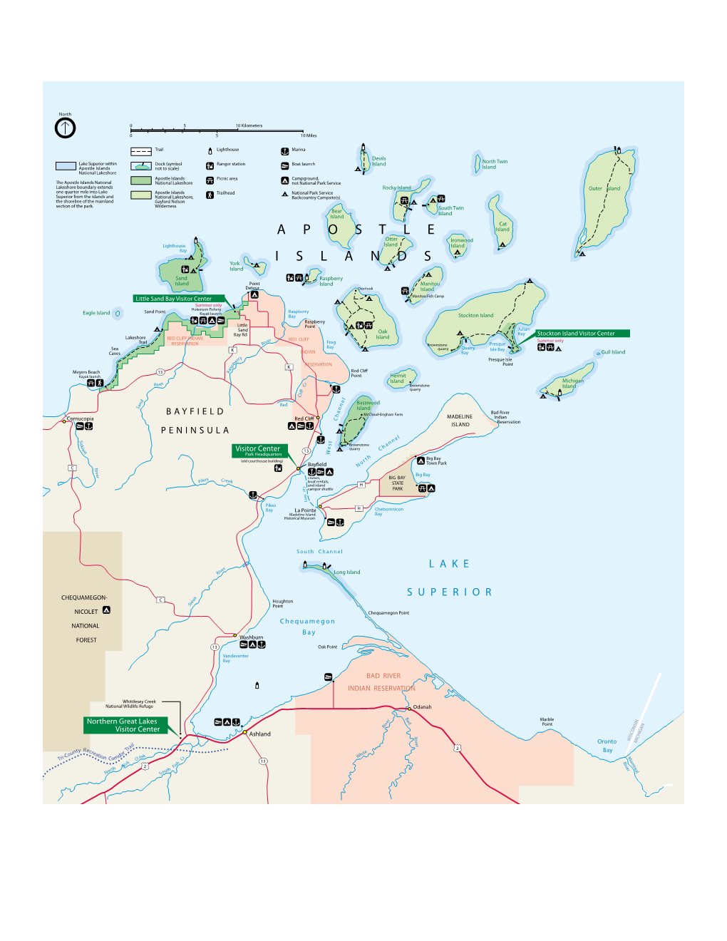 Map of the Apostle Islands