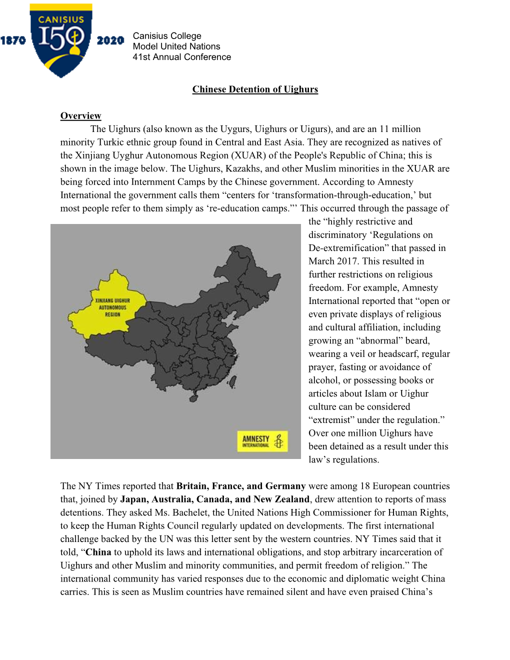 Chinese Detention of Uighurs