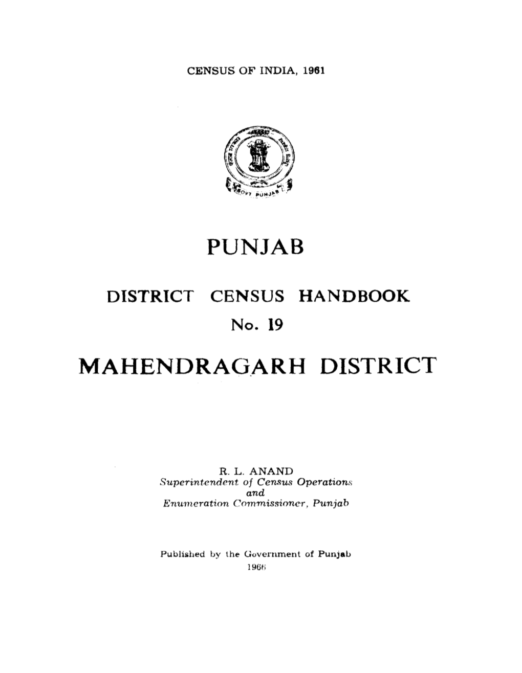 Mahendragarh District, No-19, Punjab