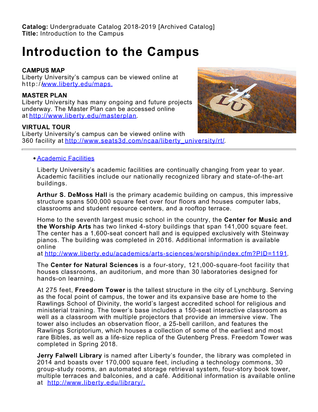 Introduction to the Campus Introduction to the Campus