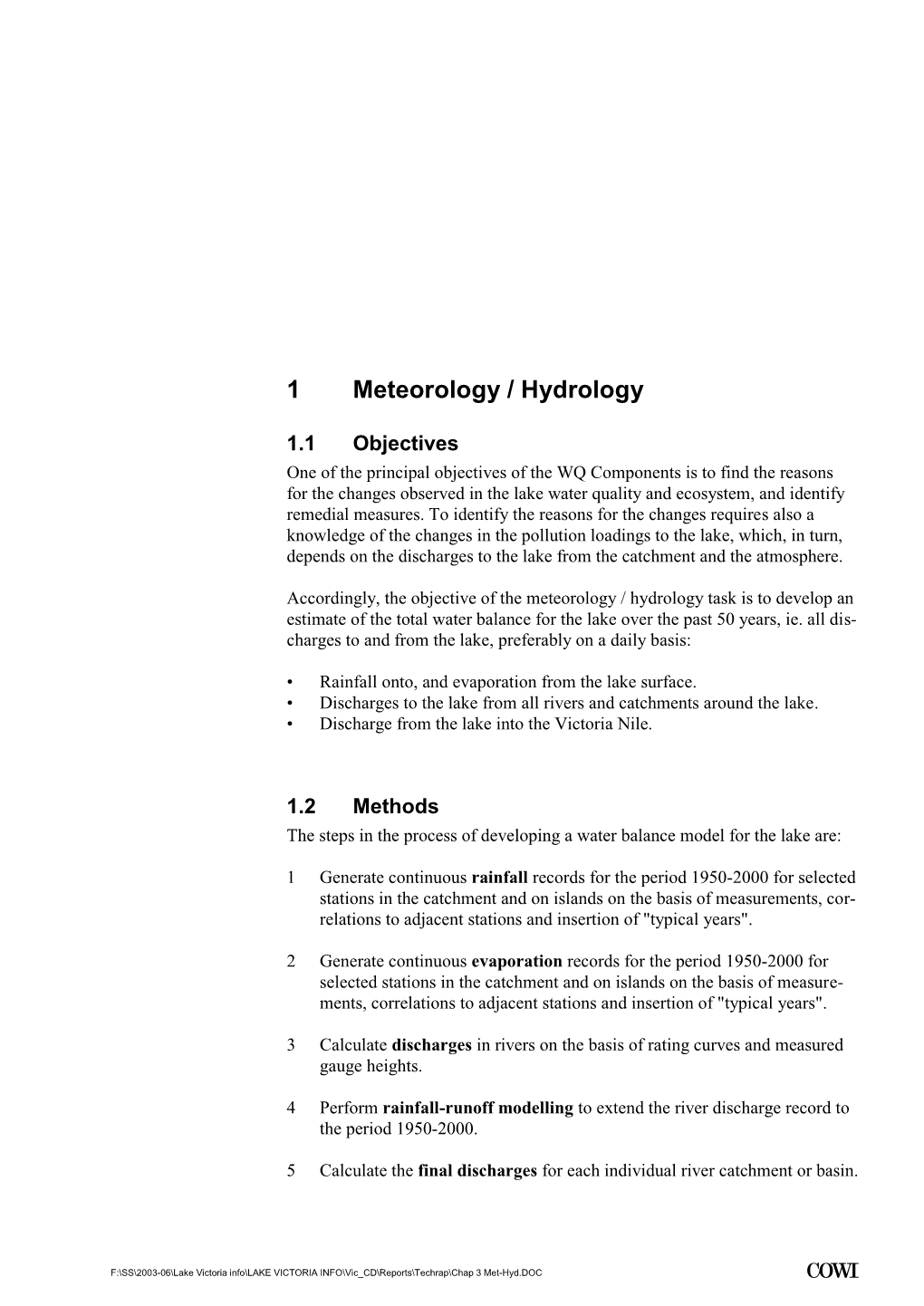 1 Meteorology / Hydrology