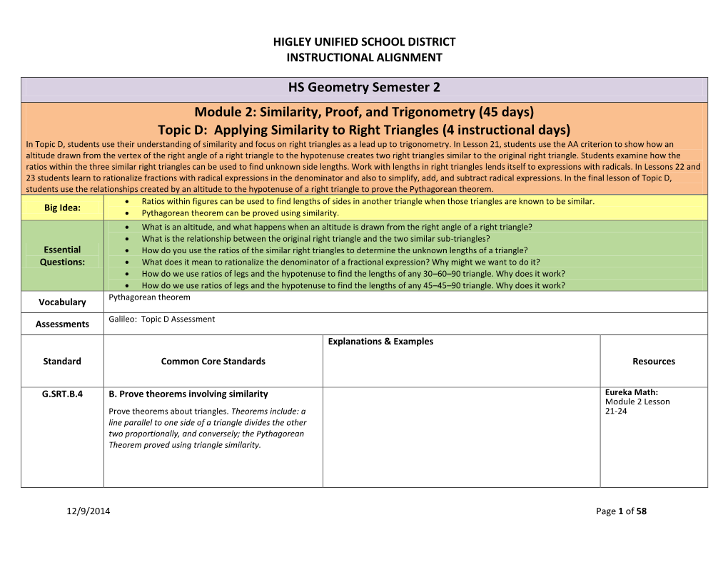 HS Geometry Semester 2 Module 2