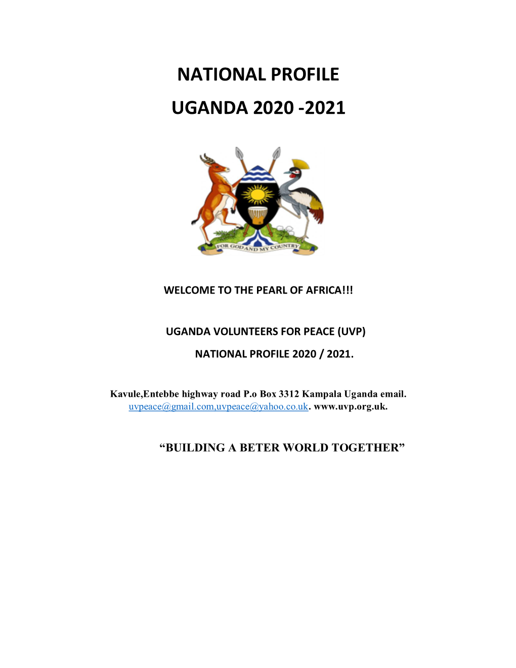 National Profile Uganda 2020 -2021