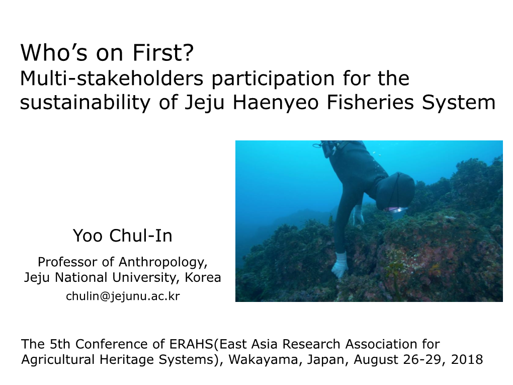 Who's on First? Multi-Stakeholders Participation for the Sustainability Of