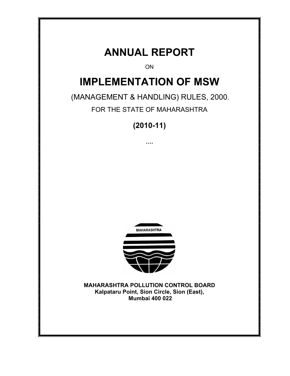 Annual Report Implementation Of