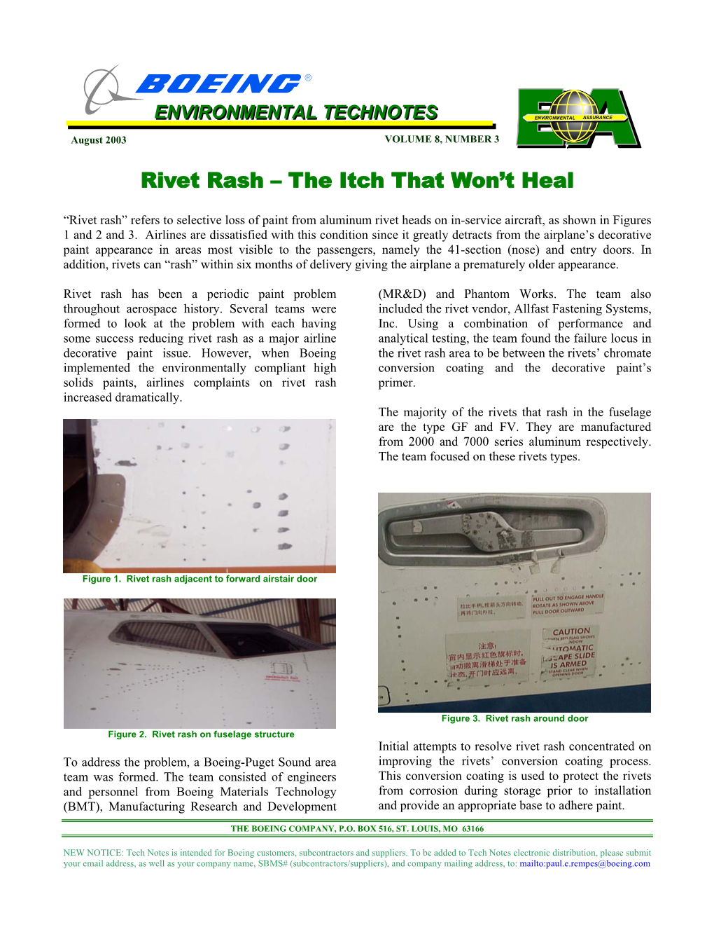 Rivet Rash – the Itch That Won't Heal