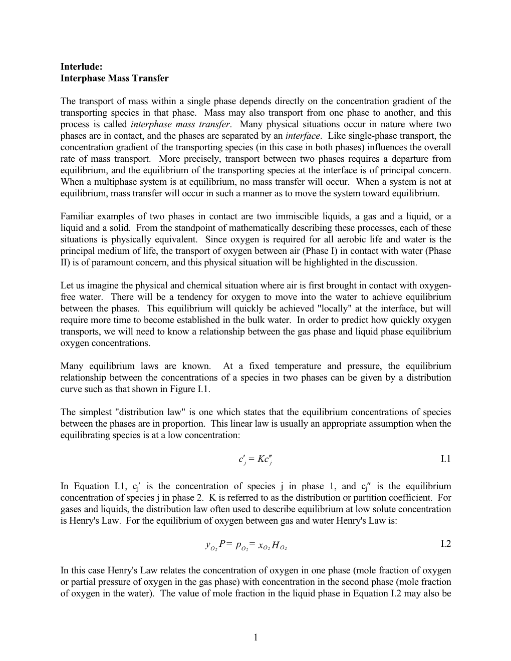 Mass Transfer Coefficients Because They Refer to Transport in Individual Phases