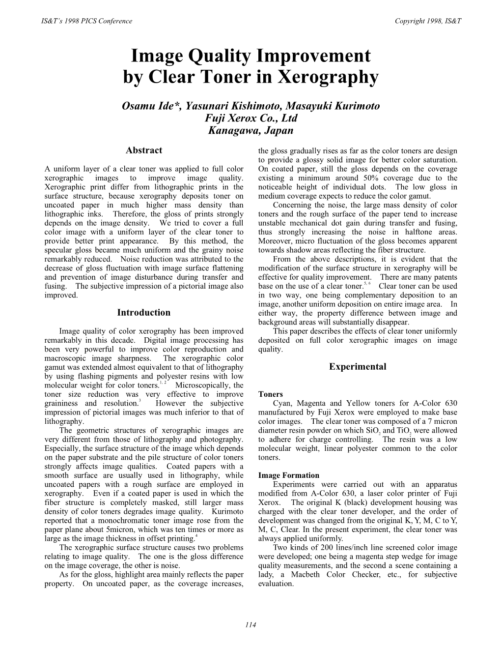 Image Quality Improvement by Clear Toner in Xerography