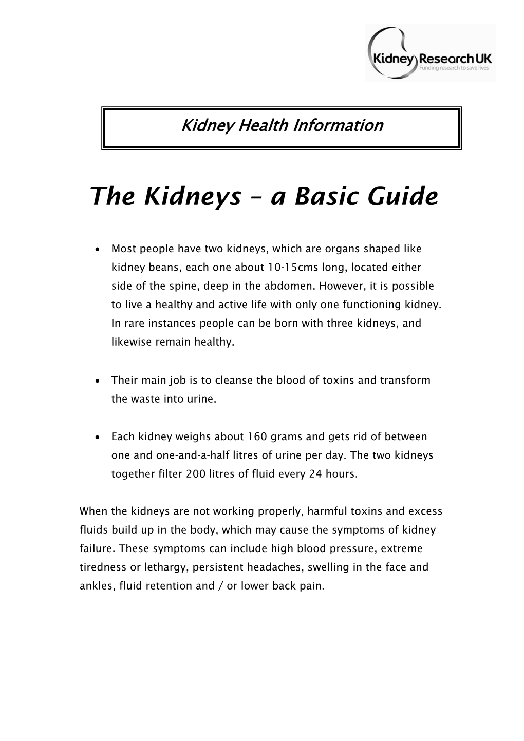 The Kidneys – a Basic Guide